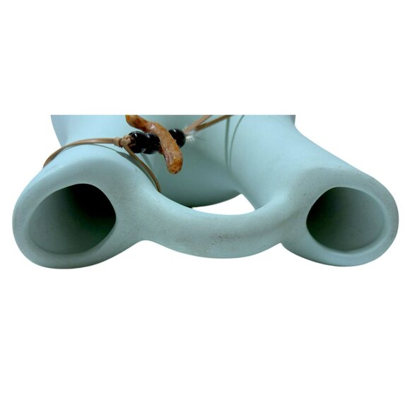 Wedding Vase Hand Painted Pottery Signed Southwestern Tribal Design Fetish - Picture 9 of 9